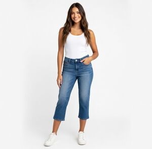 Apt 9 Blue Cotton Capri Jeans Women Size 8 Mid Rise 23" Inseam Stretch VG